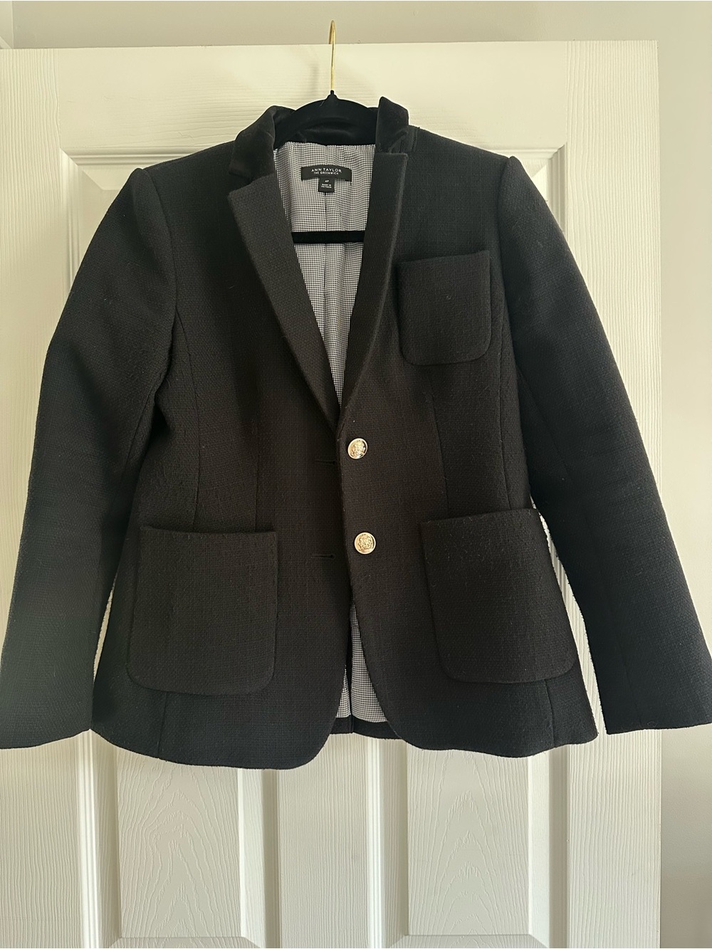 Ann Taylor Classic Black Two-Button Blazer